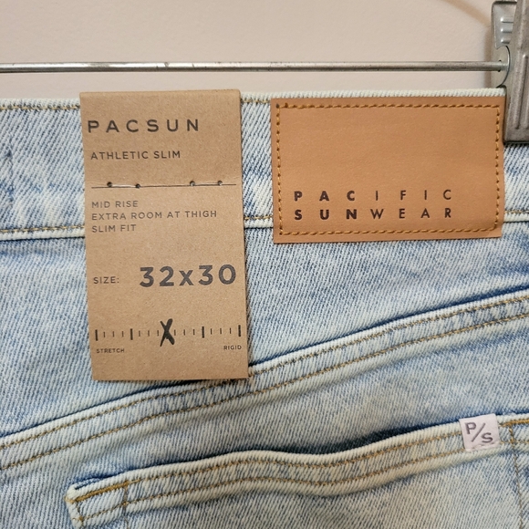 Pacsun Althletic Slim Ripped Distressed Blue Jeans - Picture 5 of 5